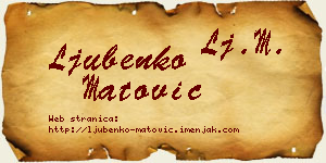Ljubenko Matović vizit kartica